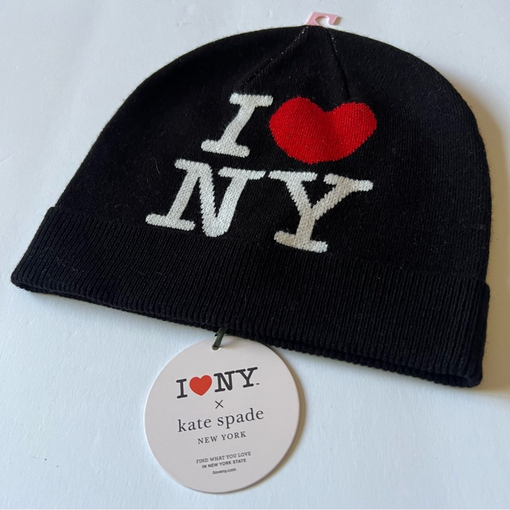I HEART NY X KATE SPADE WOOL/ACRYLIC BEANIE BLACK OS NWT